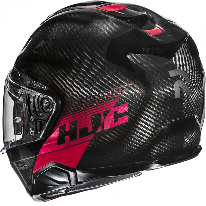 Мото каска HJC RPHA 91 CARBON Elig MC1 с отваряща се дръжка, черно-червена