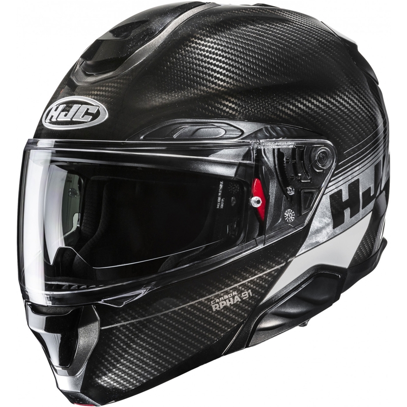 Мото каска HJC RPHA 91 CARBON Elig MC5 с отваряща се дръжка, черно-сива