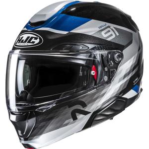Мото каска HJC RPHA 91 Madal MC2 с отваряща се дръжка, черно-сиво-синьо