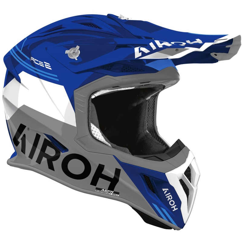 Каска за мотокрос Airoh Aviator ACE 2 Fury, лъскаво синя