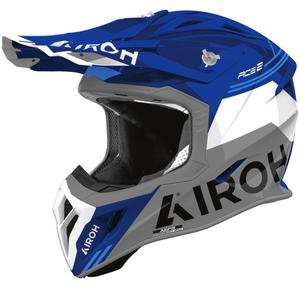 Каска за мотокрос Airoh Aviator ACE 2 Fury, лъскаво синя