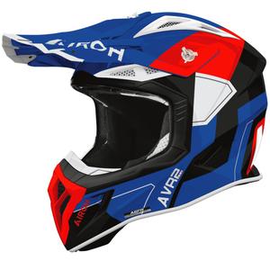 Мотокрос каска Airoh Aviator ACE 2 Shield гланцирана синьо-червена
