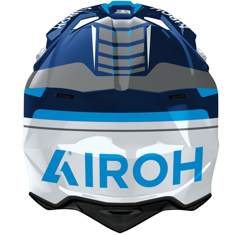 Каска за мотокрос Airoh Wraaap Conquer, лъскаво синя