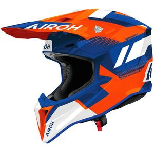 Мотокрос каска Airoh Wraaap Vision лъскаво оранжево-синя