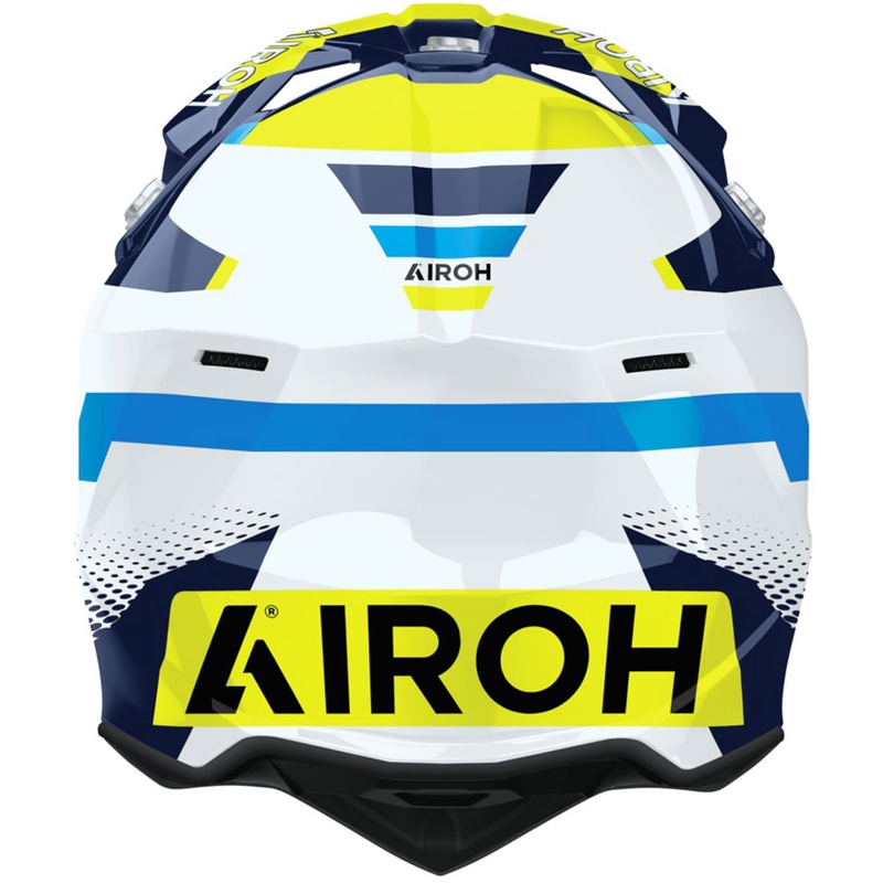 Каска за мотокрос Airoh Wraaap Vision, лъскава, жълто-синя