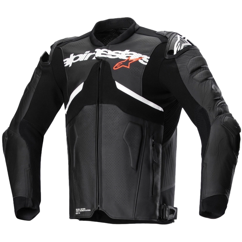 Alpinestars Atem 5 черно и бяло кожено мотоциклетно яке