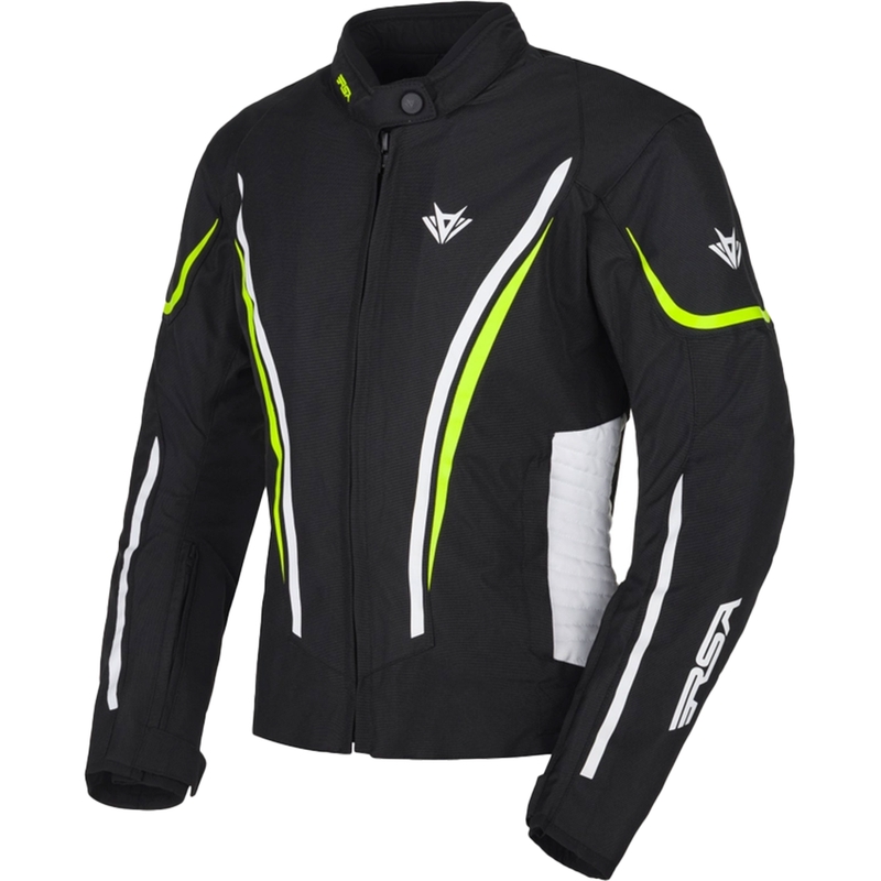 Дамско мотоциклетно яке RSA Wasp Black-White-Fluo Yellow