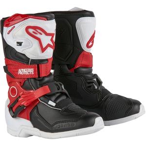 Детски мотоциклетни ботуши Alpinestars Tech 3S, черно-бяло-червено