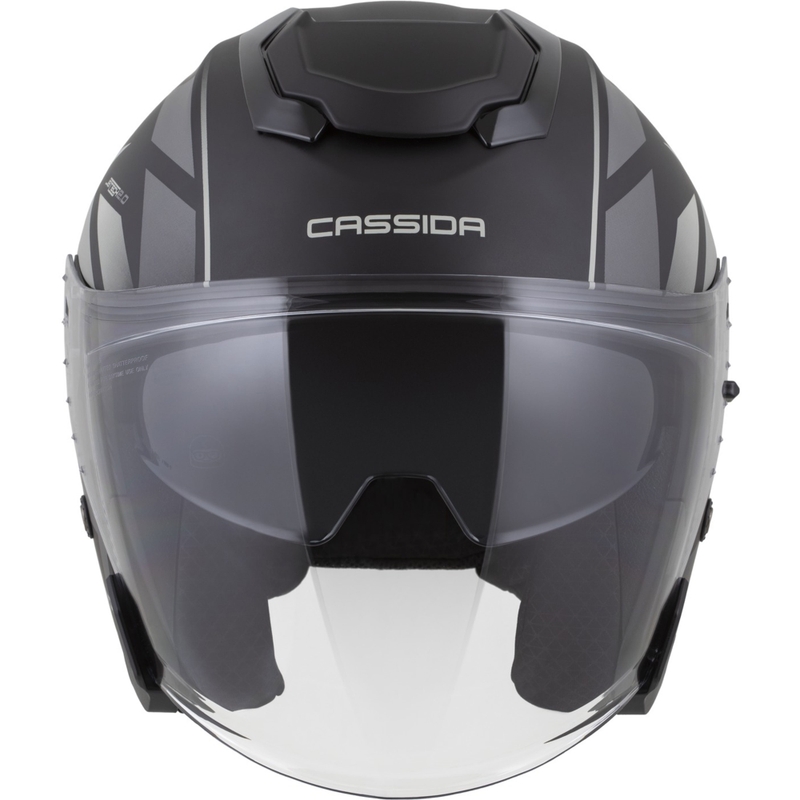 Мотоциклетна каска Cassida Jet Tech 2.0 RoTo с отворено лице, матово черно-сиво-бяло