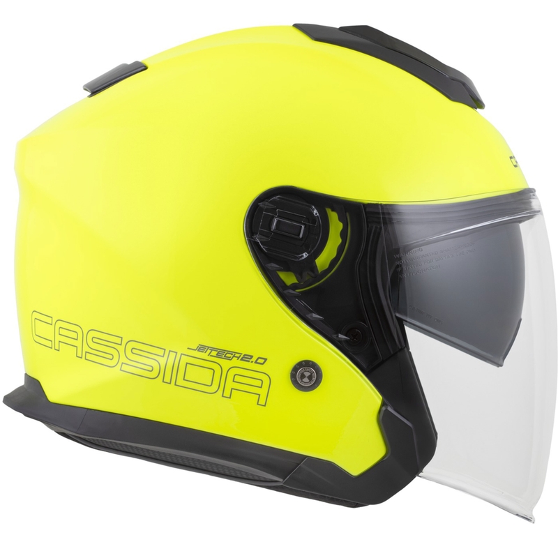 Cassida Jet Tech 2.0 RoTo каска за мотоциклет с отворено лице, флуоресцентно жълто-черно-сива