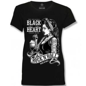 Дамска черна тениска Heart Pin Up Shake Black