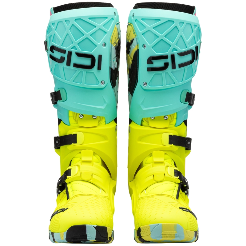 Мотоциклетни ботуши SiDi Crossair X, ментово-флуоресцентно жълти