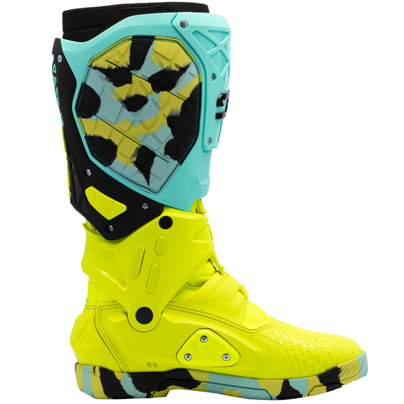 Мотоциклетни ботуши SiDi Crossair X, ментово-флуоресцентно жълти