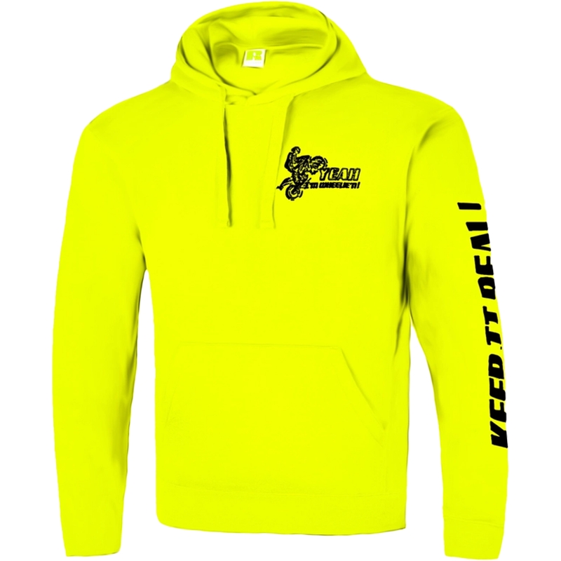Мъжка блуза с качулка Catch me if you can fluo yellow