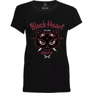 Дамска тениска Black Heart Wild Cat black