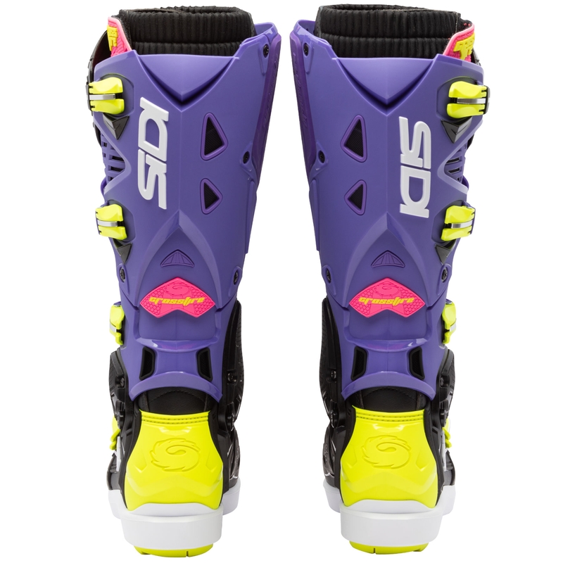 Мотоциклетни ботуши SiDi Crossfire 3 SRS лилаво-черно-флуоресцентно жълто