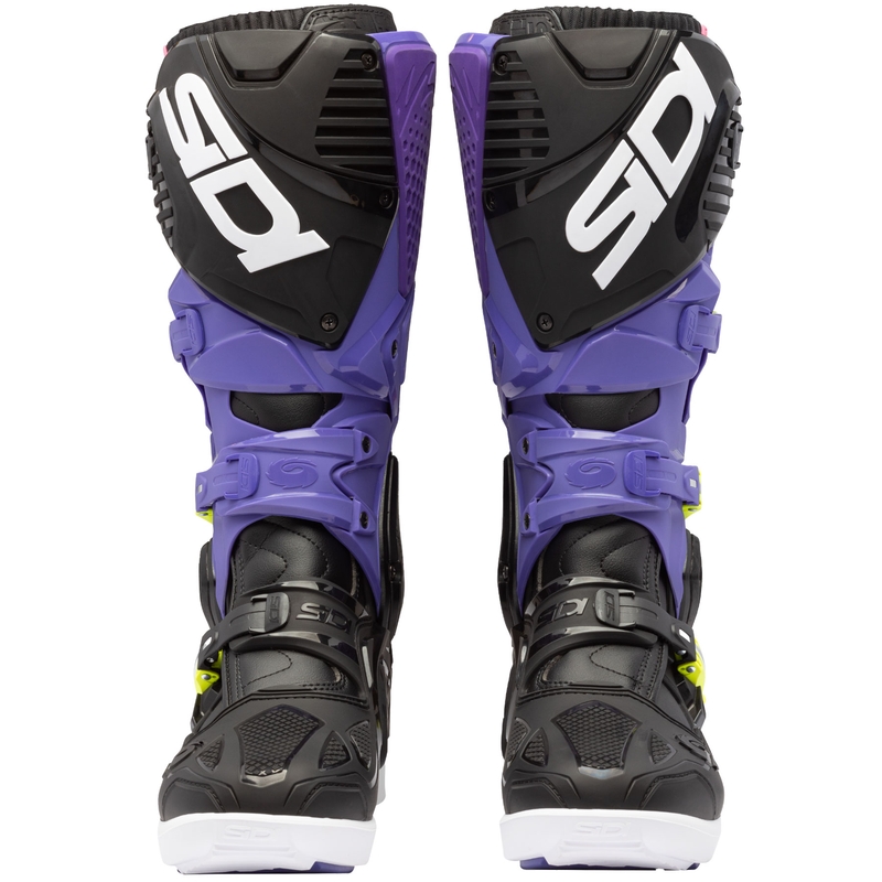 Мотоциклетни ботуши SiDi Crossfire 3 SRS лилаво-черно-флуоресцентно жълто