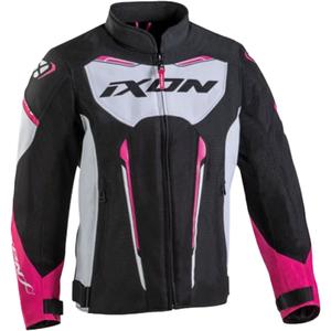 Детско яке за мотоциклет IXON Striker Air black-white-pink