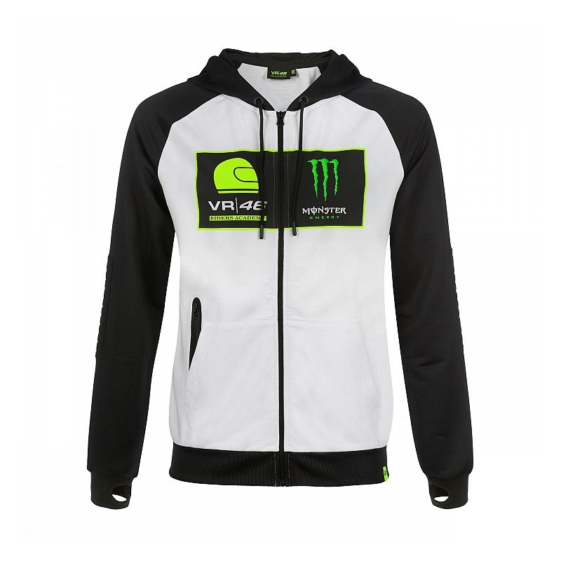 Mikina VR46 Valentino Rossi RIDERS ACADEMY MONSTER Fleece bílo-černá