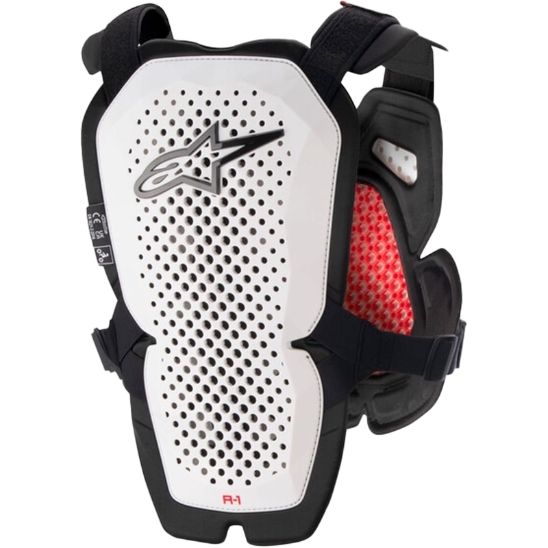 Alpinestars A-1 PRO бяло-черно-червен протектор за гърди