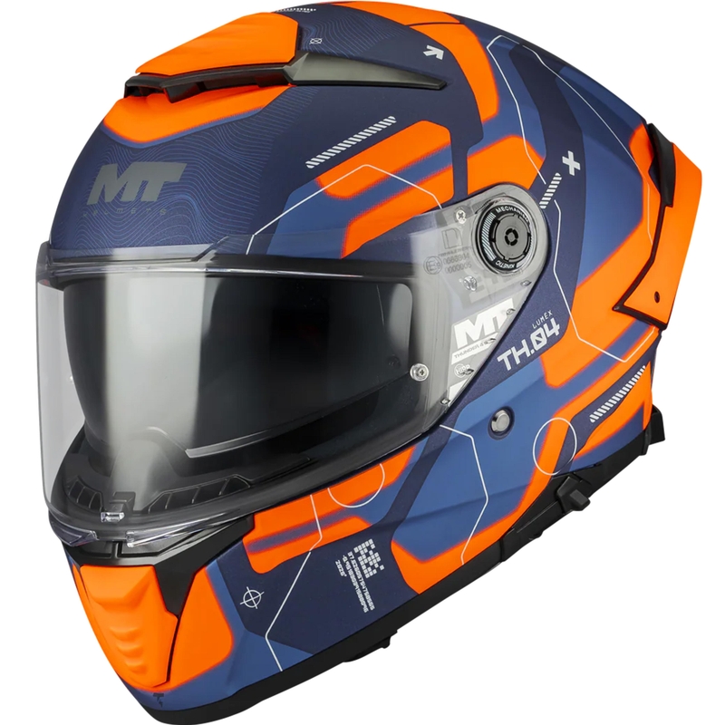 Мотоциклетна каска MT Thunder 4 SV Lumex C24 синьо-оранжева
