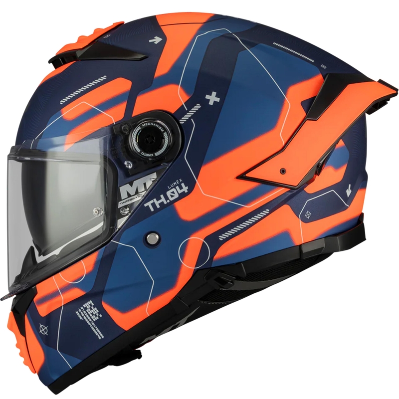 Мотоциклетна каска MT Thunder 4 SV Lumex C24 синьо-оранжева