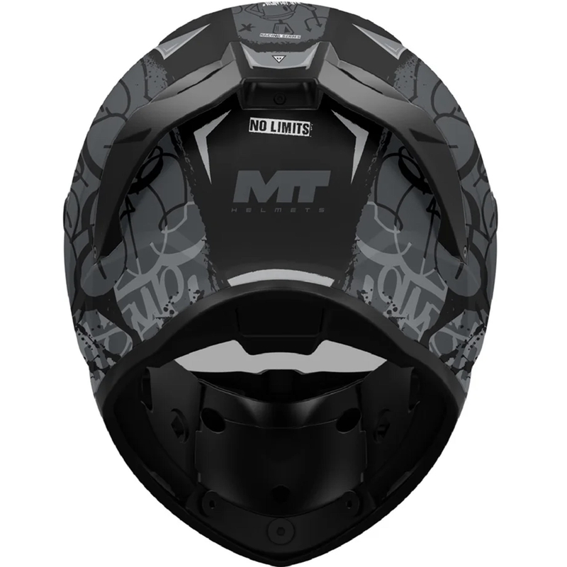 Мотоциклетна каска MT Stinger 2 Tagger B2 с пълно лице, матово черно-сива