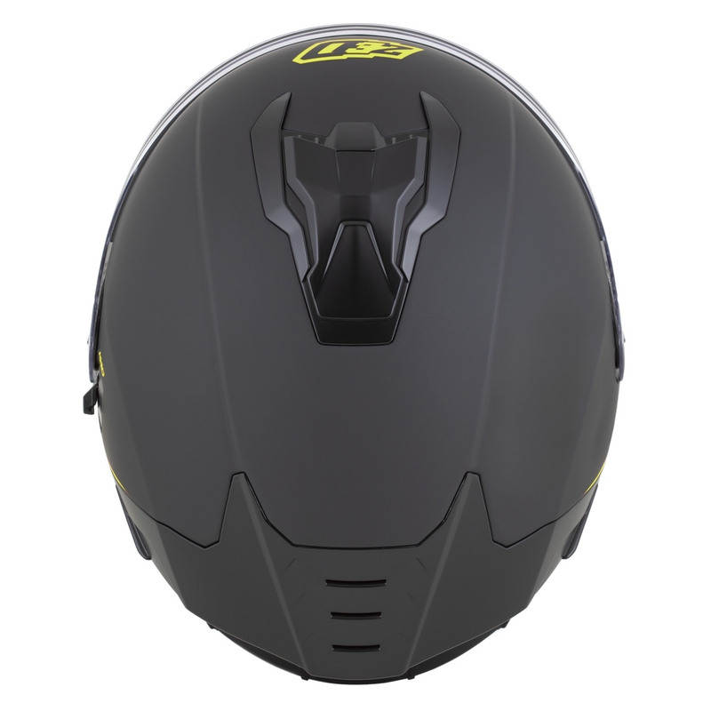 Мотоциклетна каска за цялото лице ZED K40, матово черно-флуоресцентно жълто