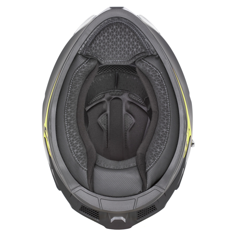 Мотоциклетна каска за цялото лице ZED K40, матово черно-флуоресцентно жълто