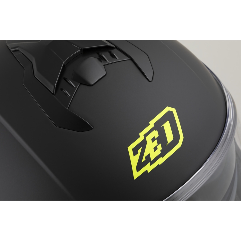 Мотоциклетна каска за цялото лице ZED K40, матово черно-флуоресцентно жълто