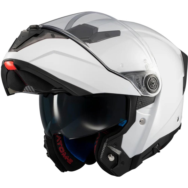 Мото каска MT Atom 2 SV Pure A0 с отваряща се дръжка, бяла