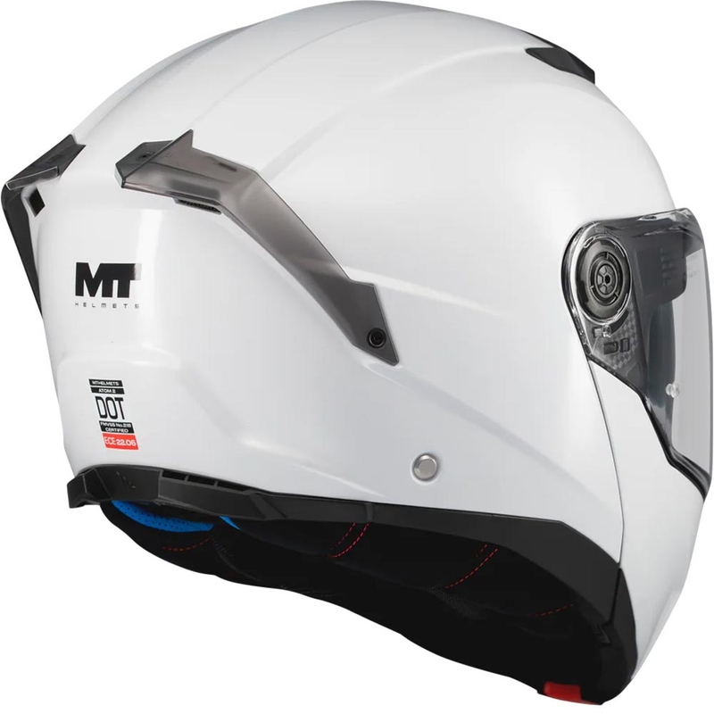 Мото каска MT Atom 2 SV Pure A0 с отваряща се дръжка, бяла