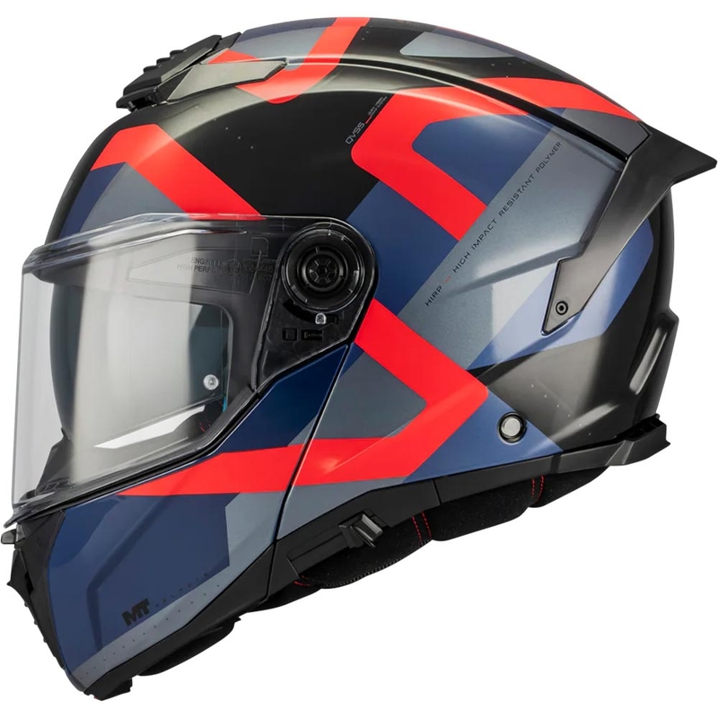 Мото каска MT Atom 2 SV Dexter B15 с отваряща се дръжка, синьо-черно-червена
