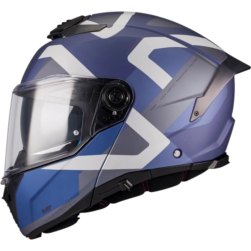 Мото каска MT Atom 2 SV Dexter C2 с отваряща се дръжка, матово синьо-сива