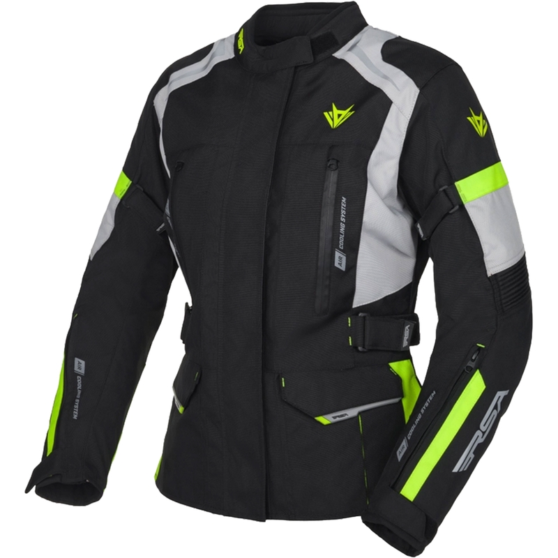 Дамско яке за мотоциклет RSA EXO 2 black-grey-fluo yellow