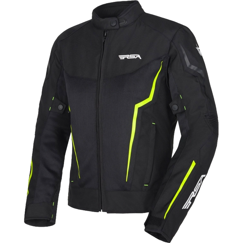 Мотоциклетно яке RSA Bolt Black-White-Fluo Yellow за жени