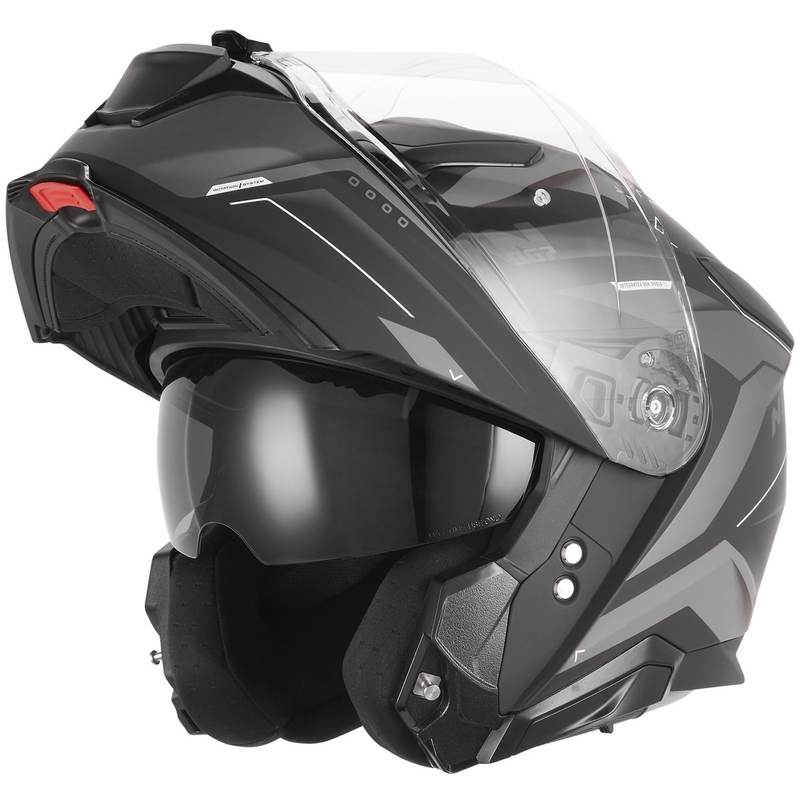 Мото каска NOX N967 Conquer, матово черно-сребриста