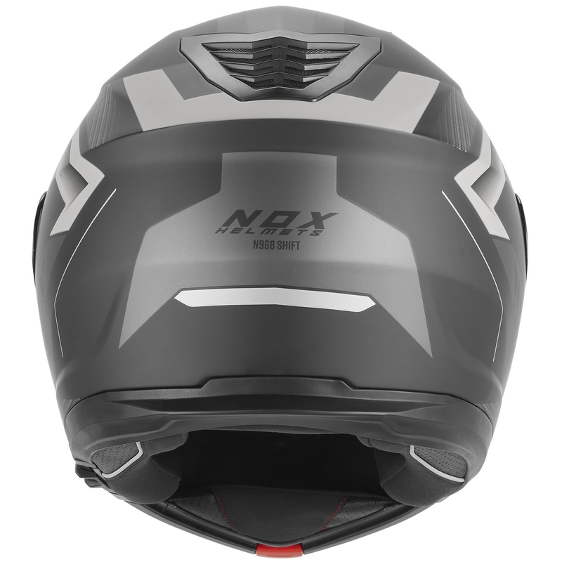 Мото каска NOX N968 Shift, матово черно-сребриста