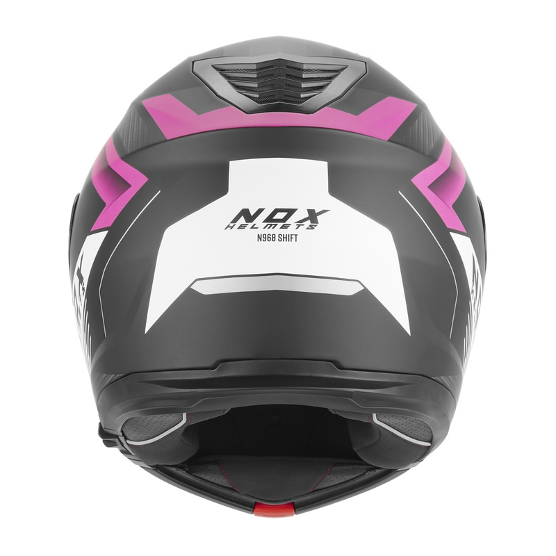 Мото каска NOX N968 Shift, матово черно-бяло-розово