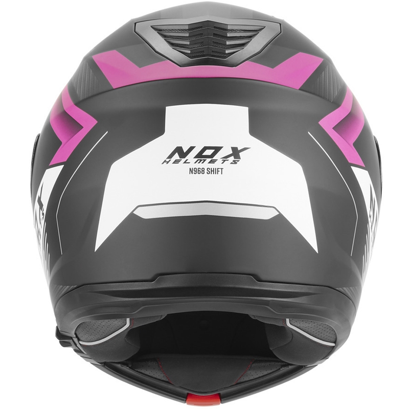 Мото каска NOX N968 Shift, матово черно-бяло-розово