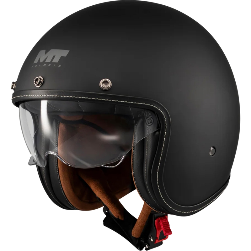 Каска за мотоциклет MT Lemans 2 SV S Pure A1 с отворено лице, матово черно