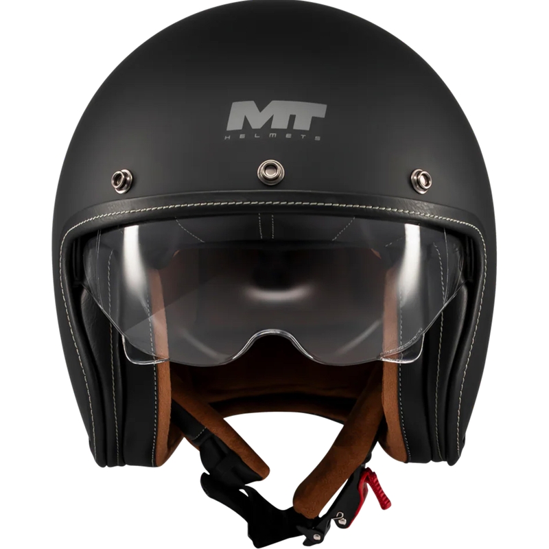 Каска за мотоциклет MT Lemans 2 SV S Pure A1 с отворено лице, матово черно