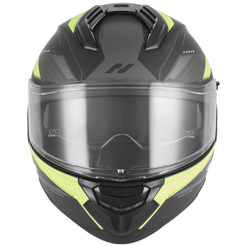 Мото каска за цял нос NOX N304-S REVO матово черно-флуоресцентно жълто