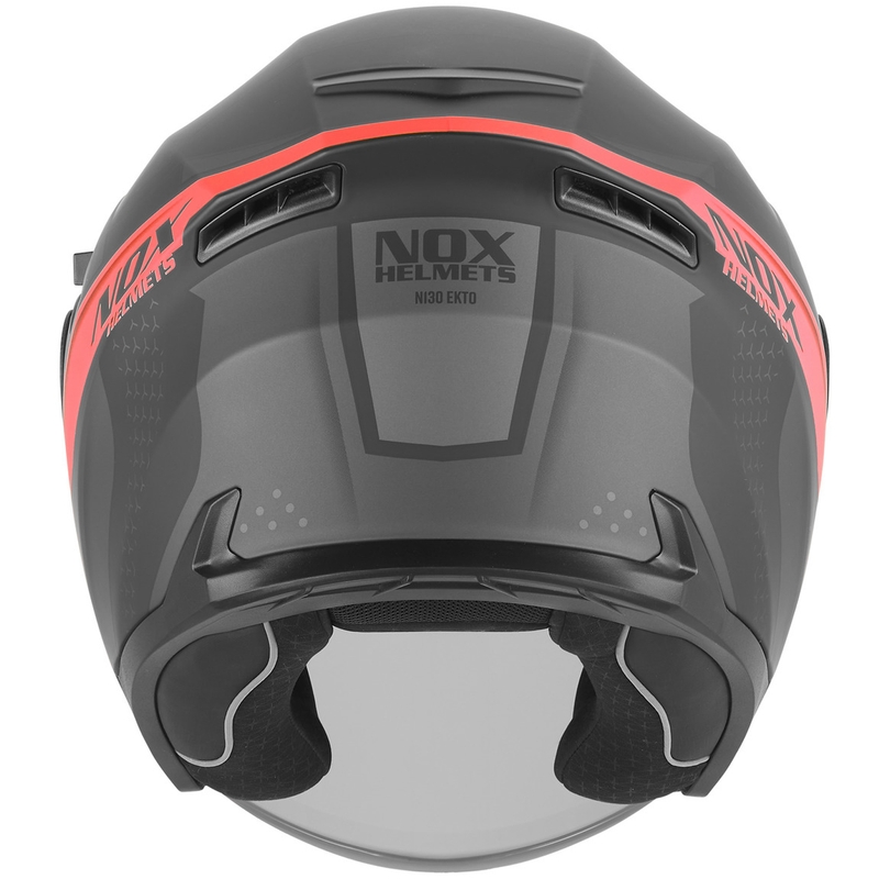 Отворена мотоциклетна каска NOX N130 EKTO матово черно-червено