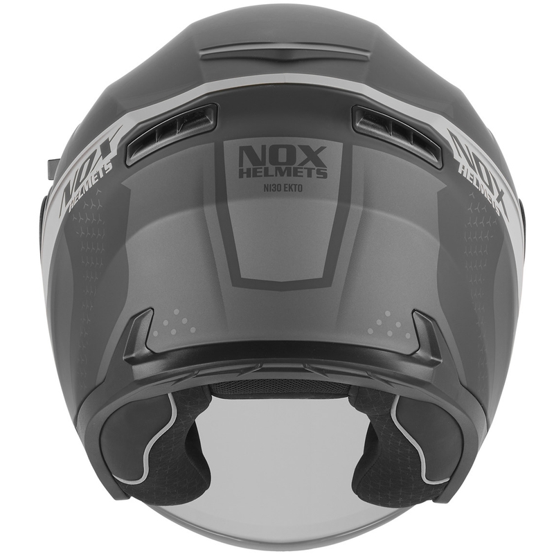 Отворена мотоциклетна каска NOX N130 EKTO матово черно-сребристо