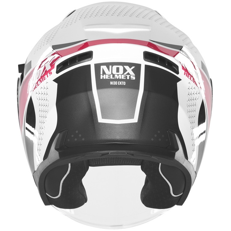 Отворена мотоциклетна каска NOX N130 EKTO бяло-розова