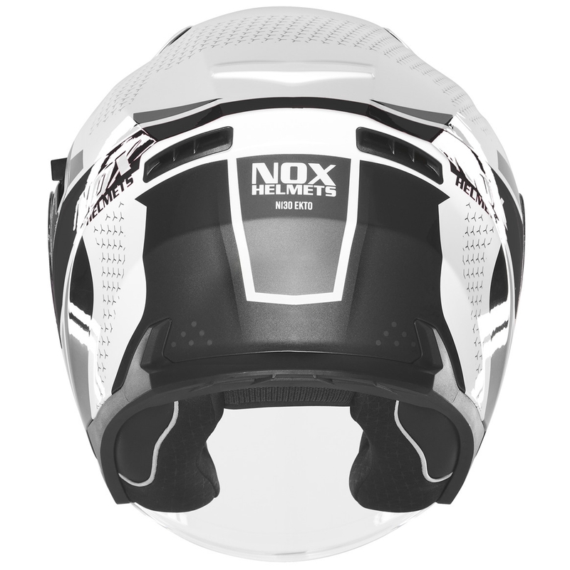 Отворена мотоциклетна каска NOX N130 EKTO бяло-черна