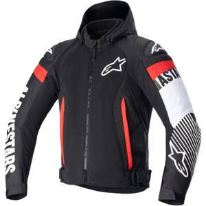 Alpinestars Zaca Air Водоустойчиво мотоциклетно яке Black-White-Fluo Red
