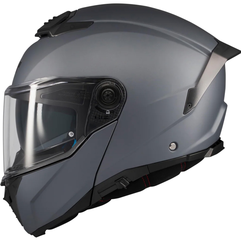 Мото каска MT Atom 2 SV Pure A2, матово сива, с отваряща се врата