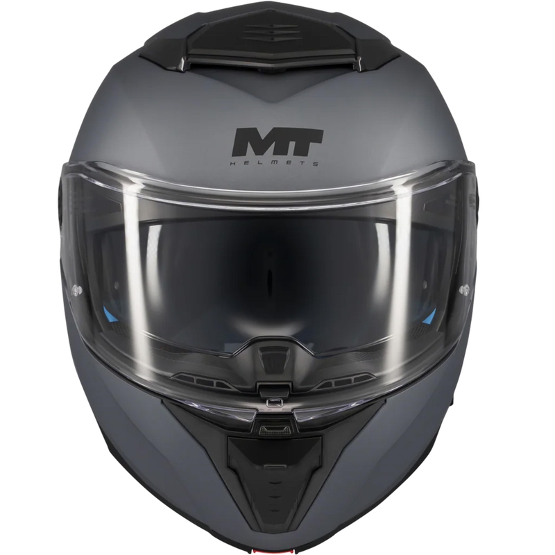 Мото каска MT Atom 2 SV Pure A2, матово сива, с отваряща се врата